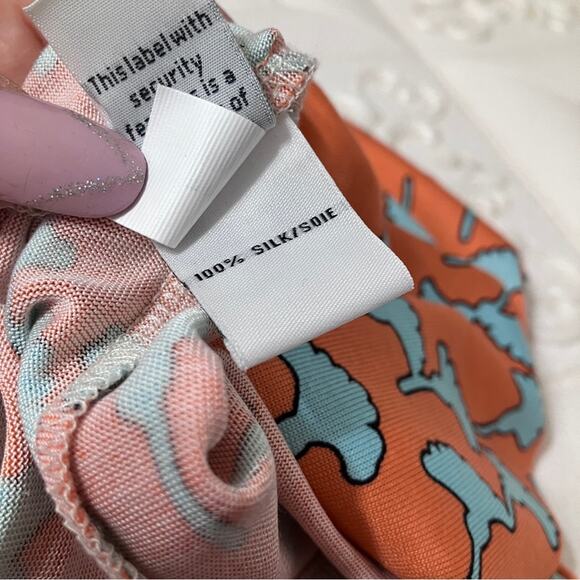 Diane Von Furstenberg Orange Boho Print 100% Silk Sheath Dress size 4 - Picture 6 of 9
